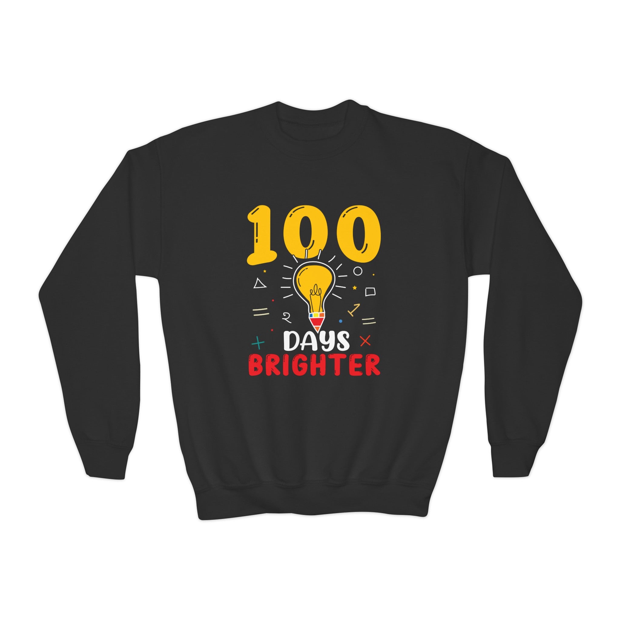 100 Days Brighter Youth Crewneck Sweatshirt, Soft Child Sweatshirt, Youth Shirt, Unisex Kids Sweater,