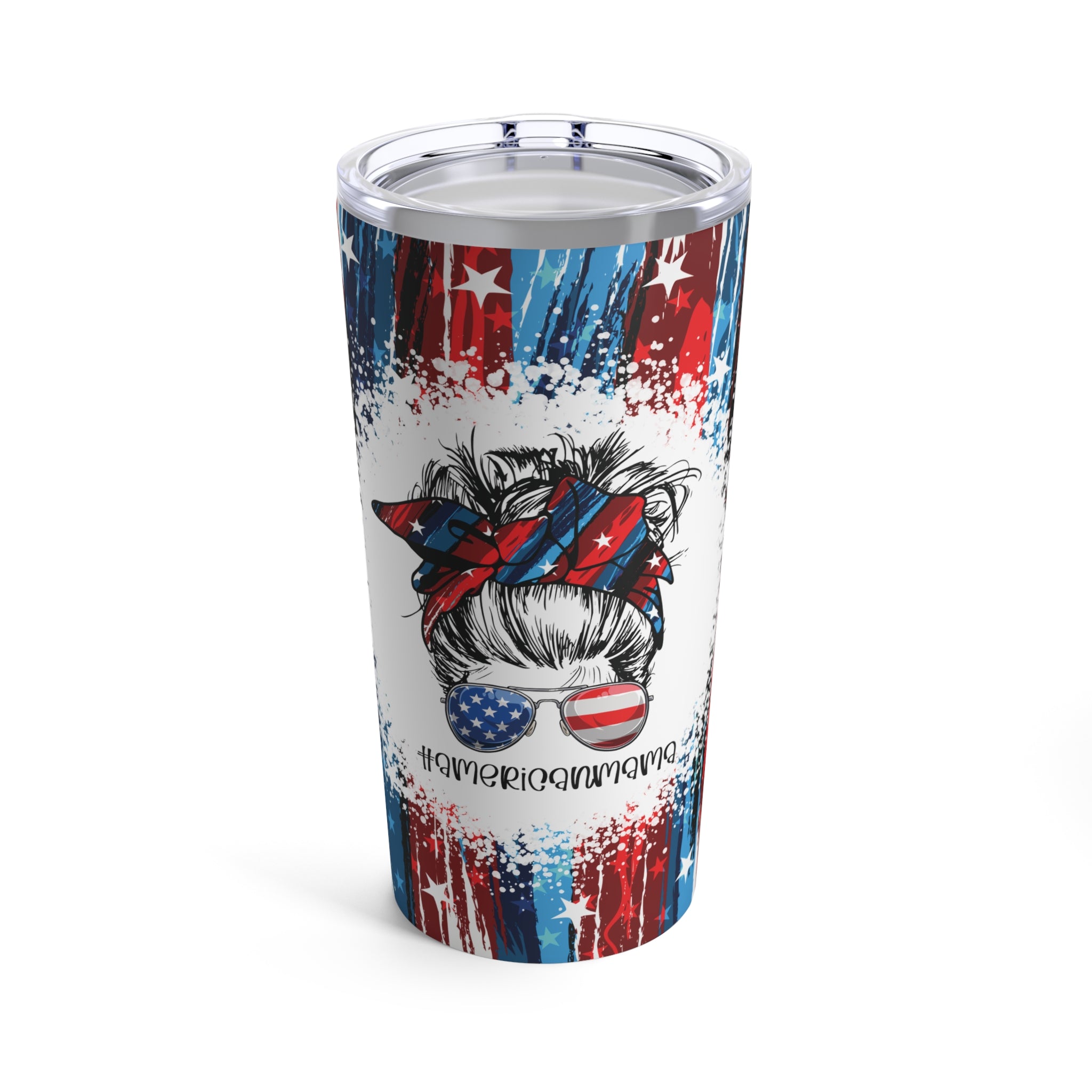 American Mama 4th of July Tumbler 20oz, USA Flag Independence Day Cup, Leopard Print Tumbler, Gift for Her