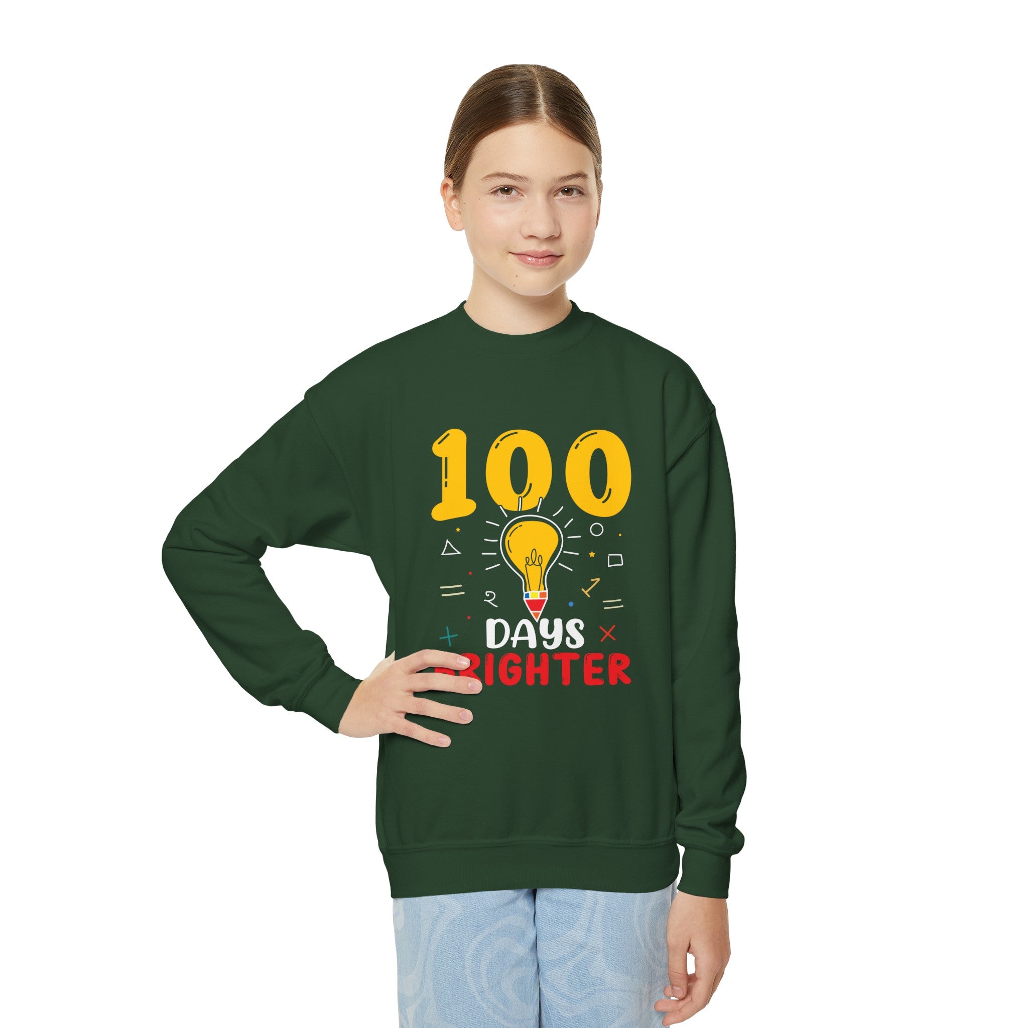 100 Days Brighter Youth Crewneck Sweatshirt