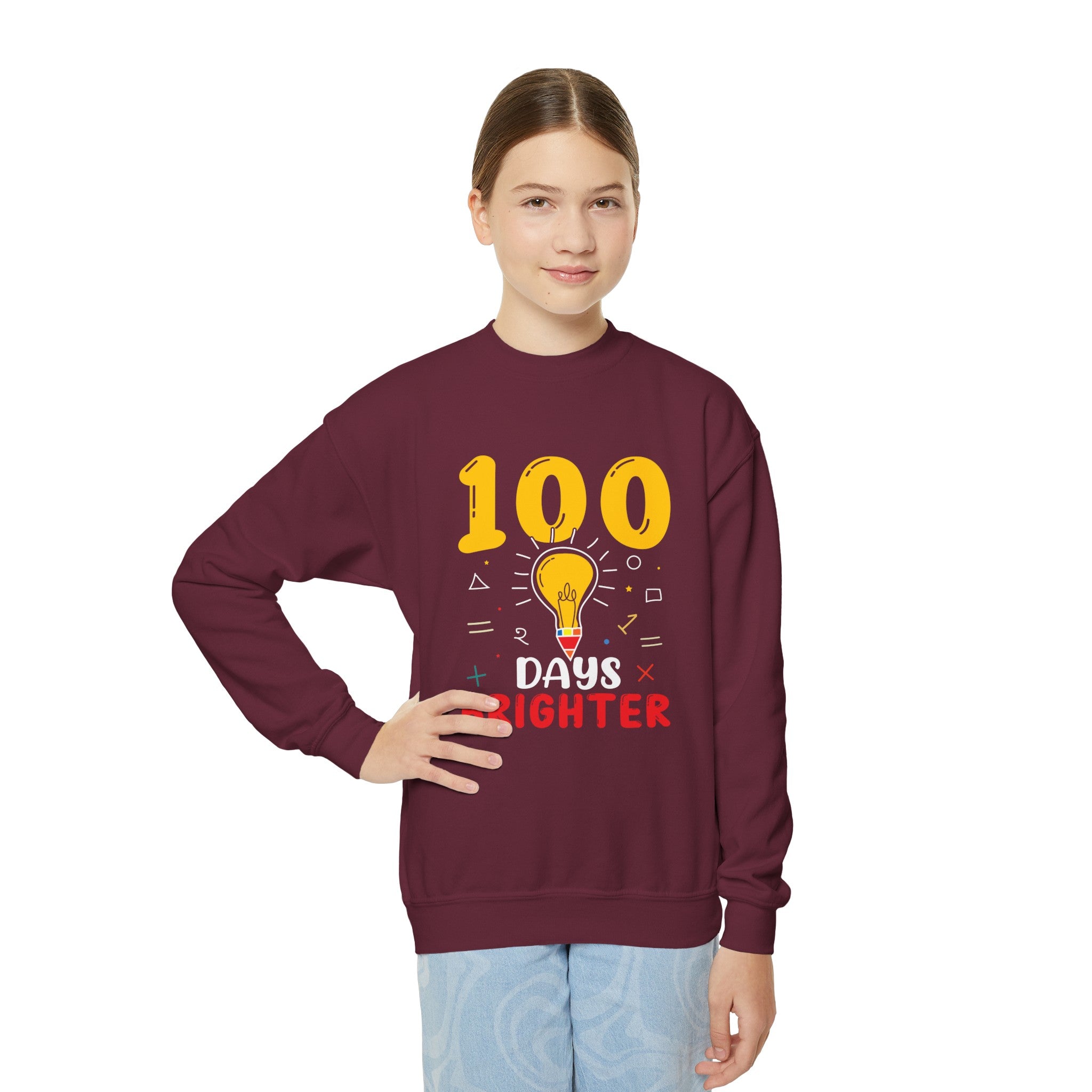 100 Days Brighter Youth Crewneck Sweatshirt