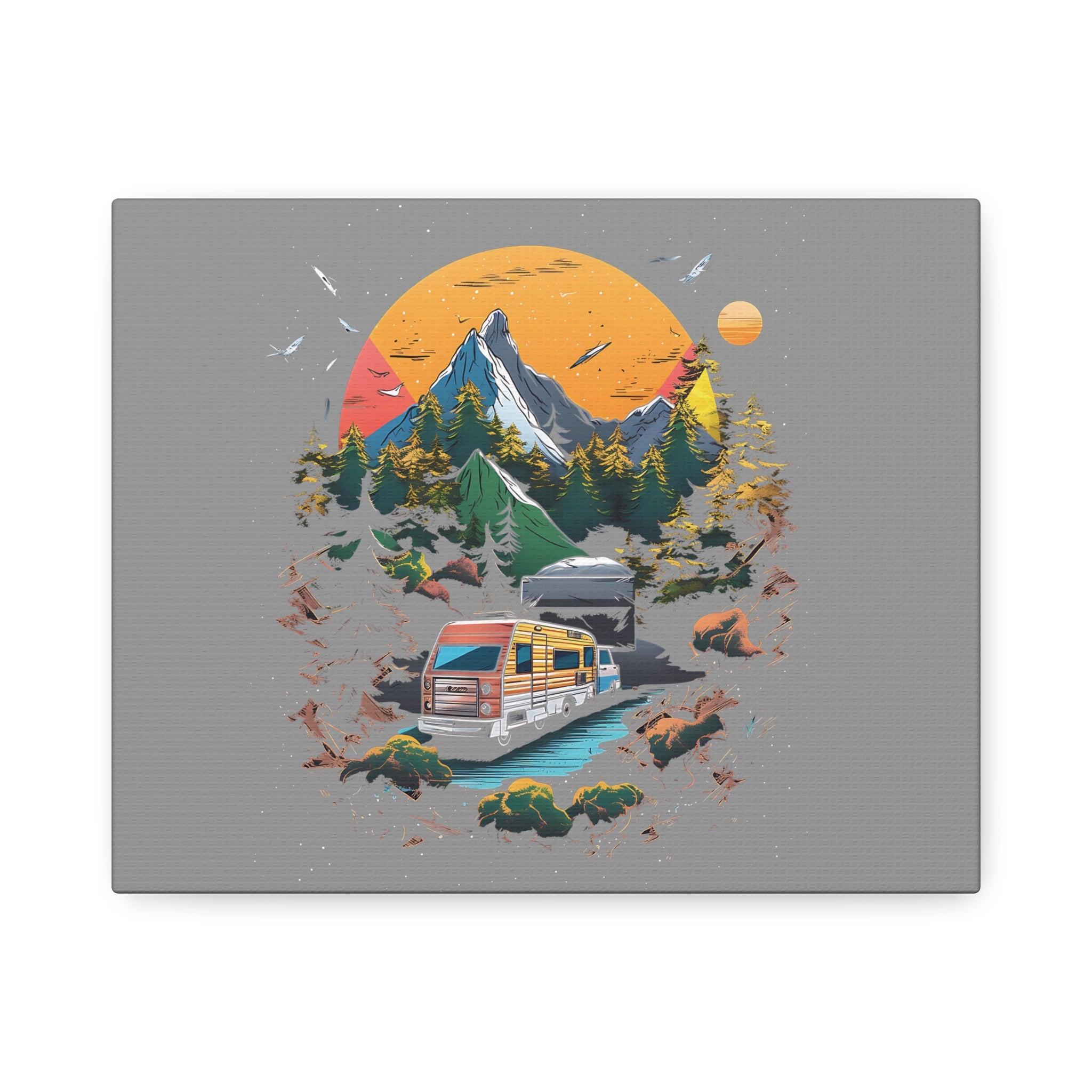 Camping Summer Classic Stretched Canvas