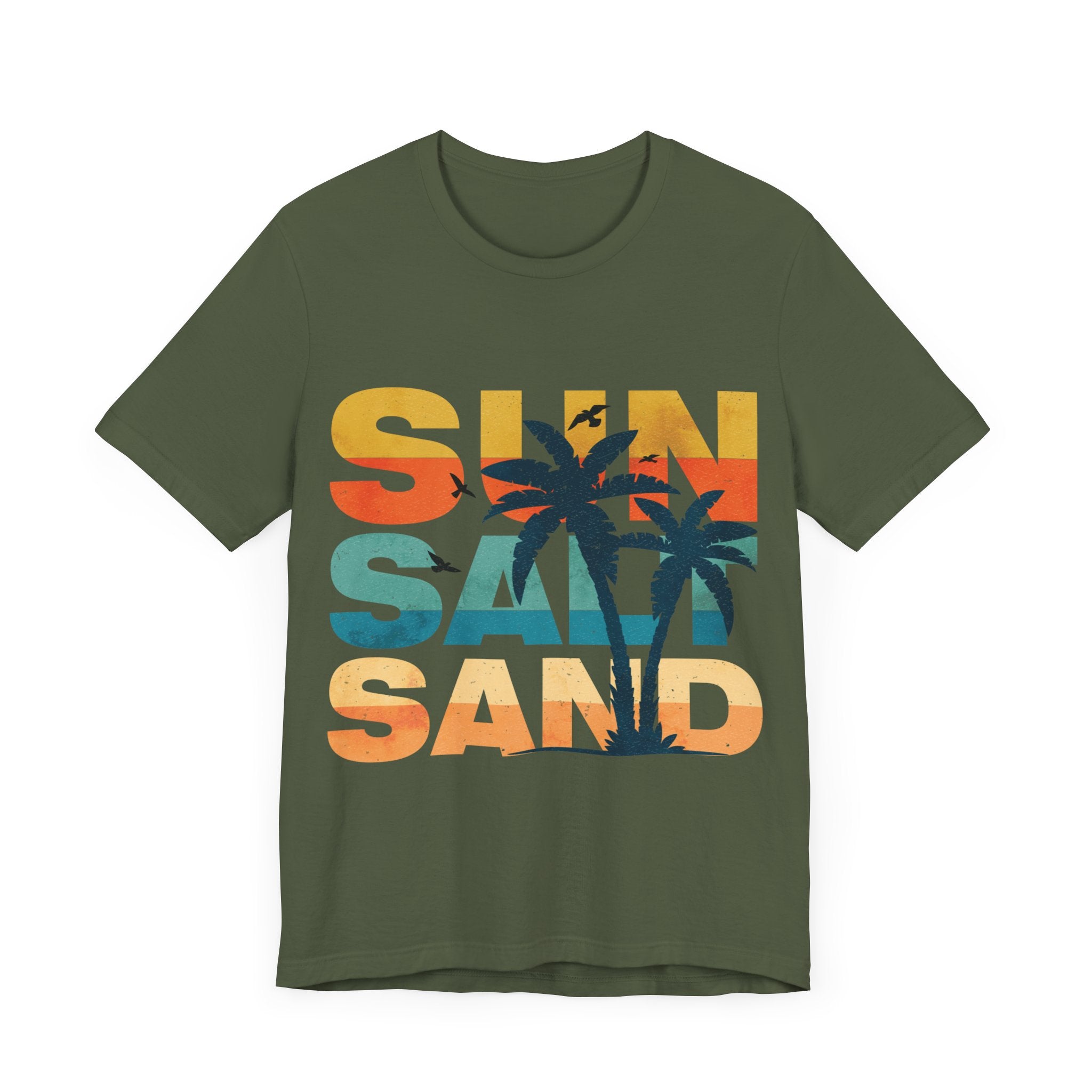 Sun Salt Sand Unisex Jersey Short Sleeve Tee, Women's Clothing, Crew Neck T-shirt, Regular Fit, Neck Labels, Men's Clothing